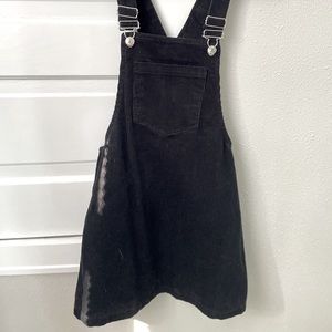 F21 Black Corduroy Overall Dress